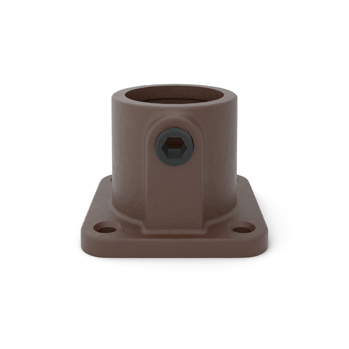 Buiskoppeling Vierkante voetplaat met doorloop - vintage bruin-B / 26,9 mm